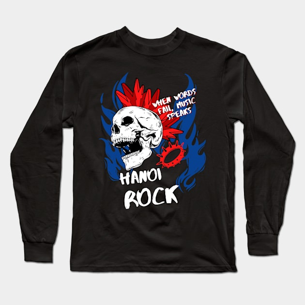 hanoi rock ll music speaks Long Sleeve T-Shirt by daley doodles